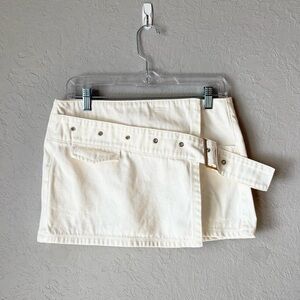 Princess Polly White Buckle Mini Skirt